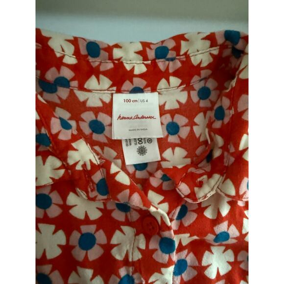 $50 Hanna Andersson Girls Collared Button Front Dress - 4 - Picture 2 of 5